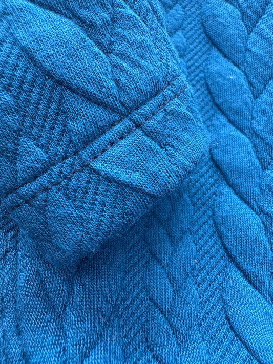 Jersey T-Shirt- Blue Cable Knit