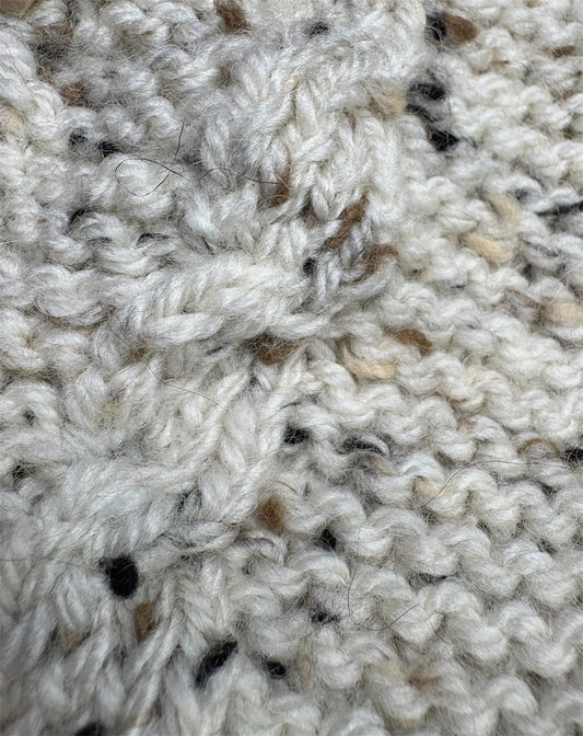 Knitted Jumper - Button Up - Fleck Cable Knit