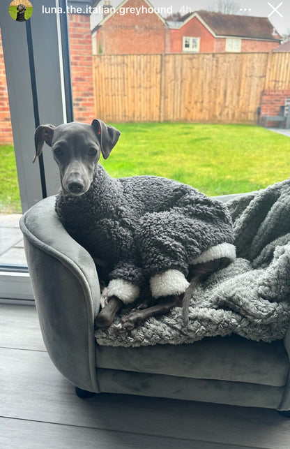 Cuddle Fur Fleece Suit - Light Grey