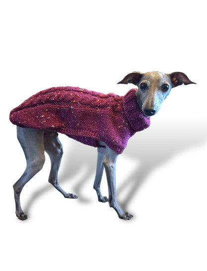 Knitted Coat - Button Up - Speckled Plum