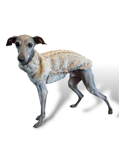 Knitted Coat - Button Up - Speckled Oat