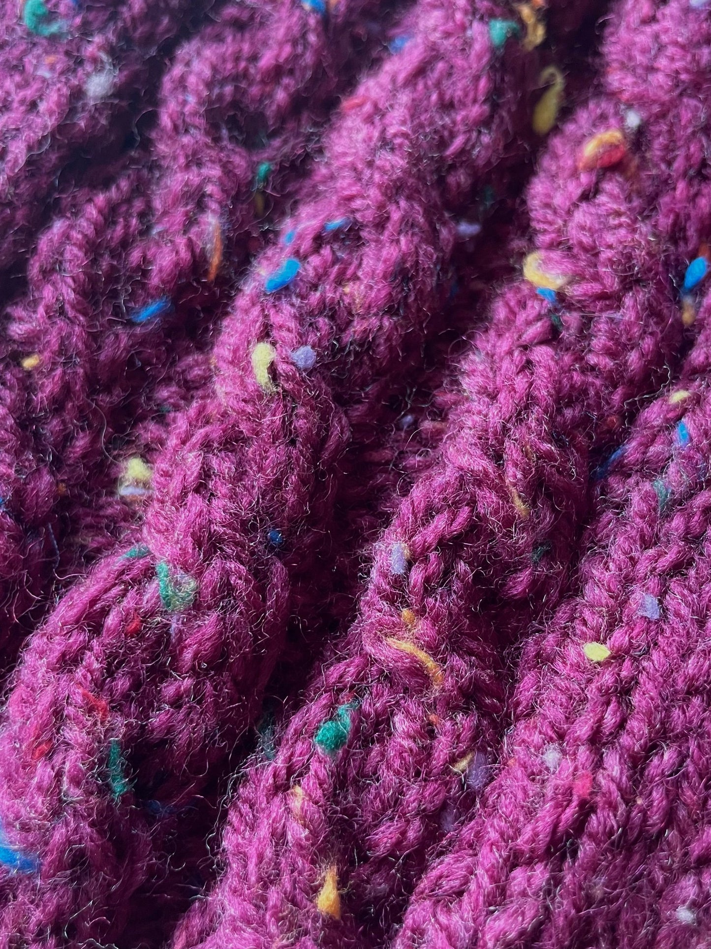 Knitted Coat - Button Up - Speckled Plum