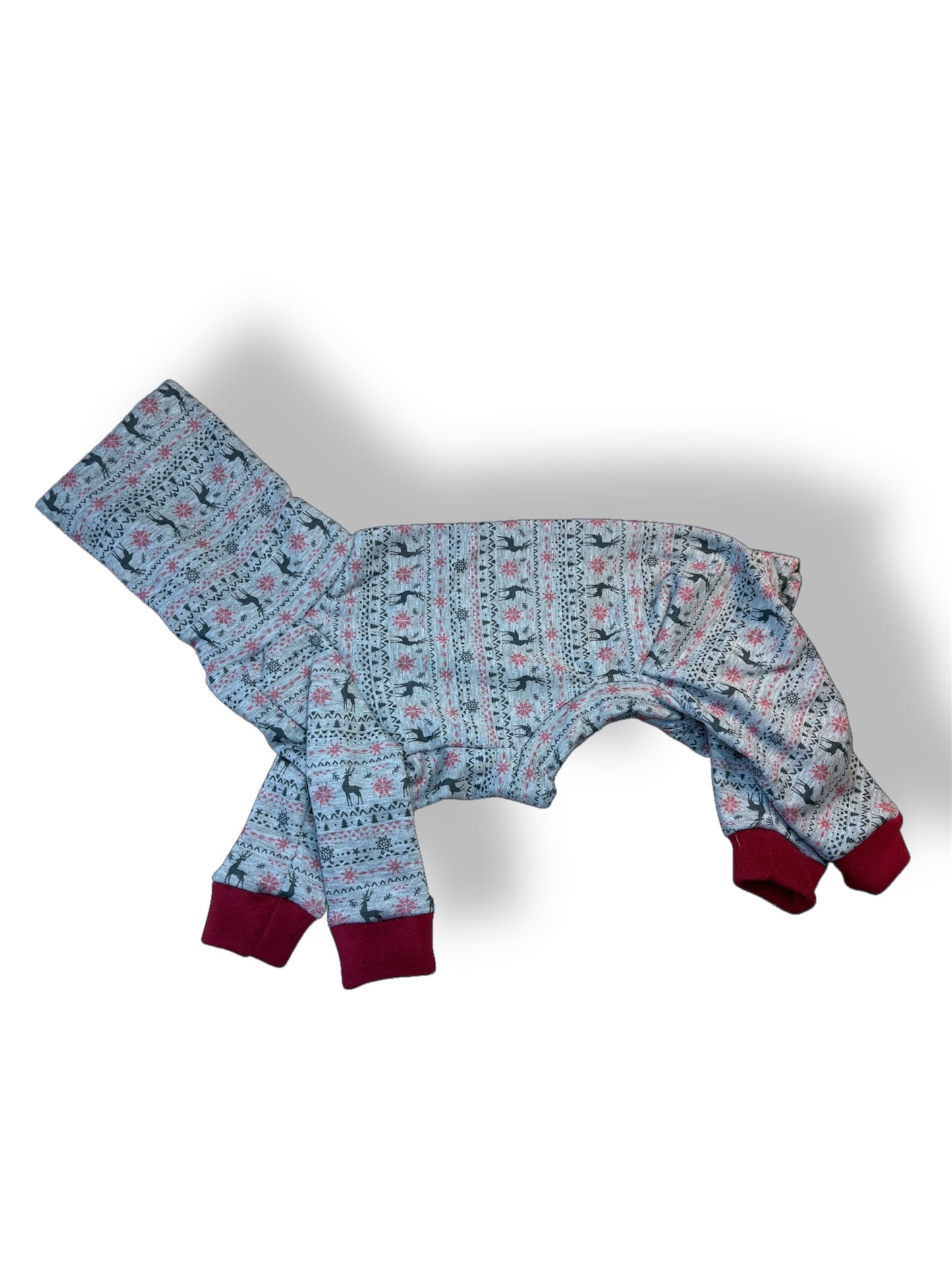 Christmas Fleece Lined Sweatshirt - Fair Isle Reindeers