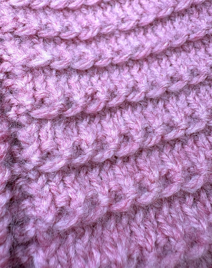 Knitted Jumper - Button Up - Pink Ruffle