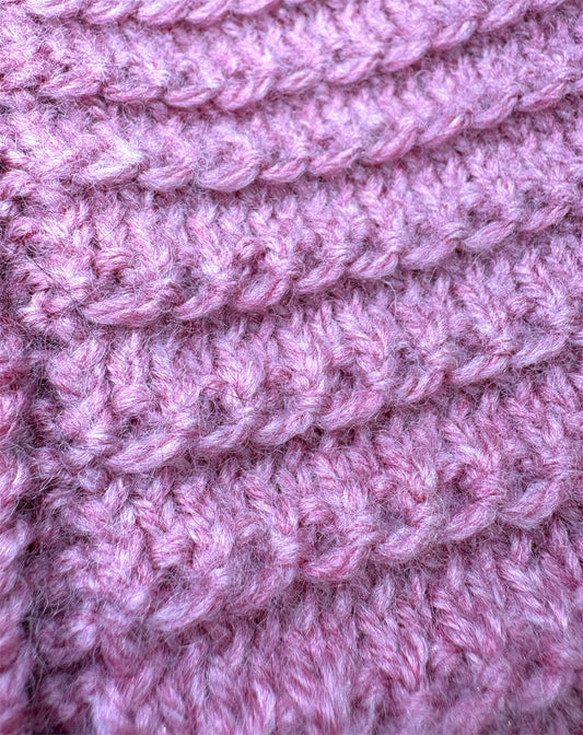 Knitted Jumper - Button Up - Pink Ruffle