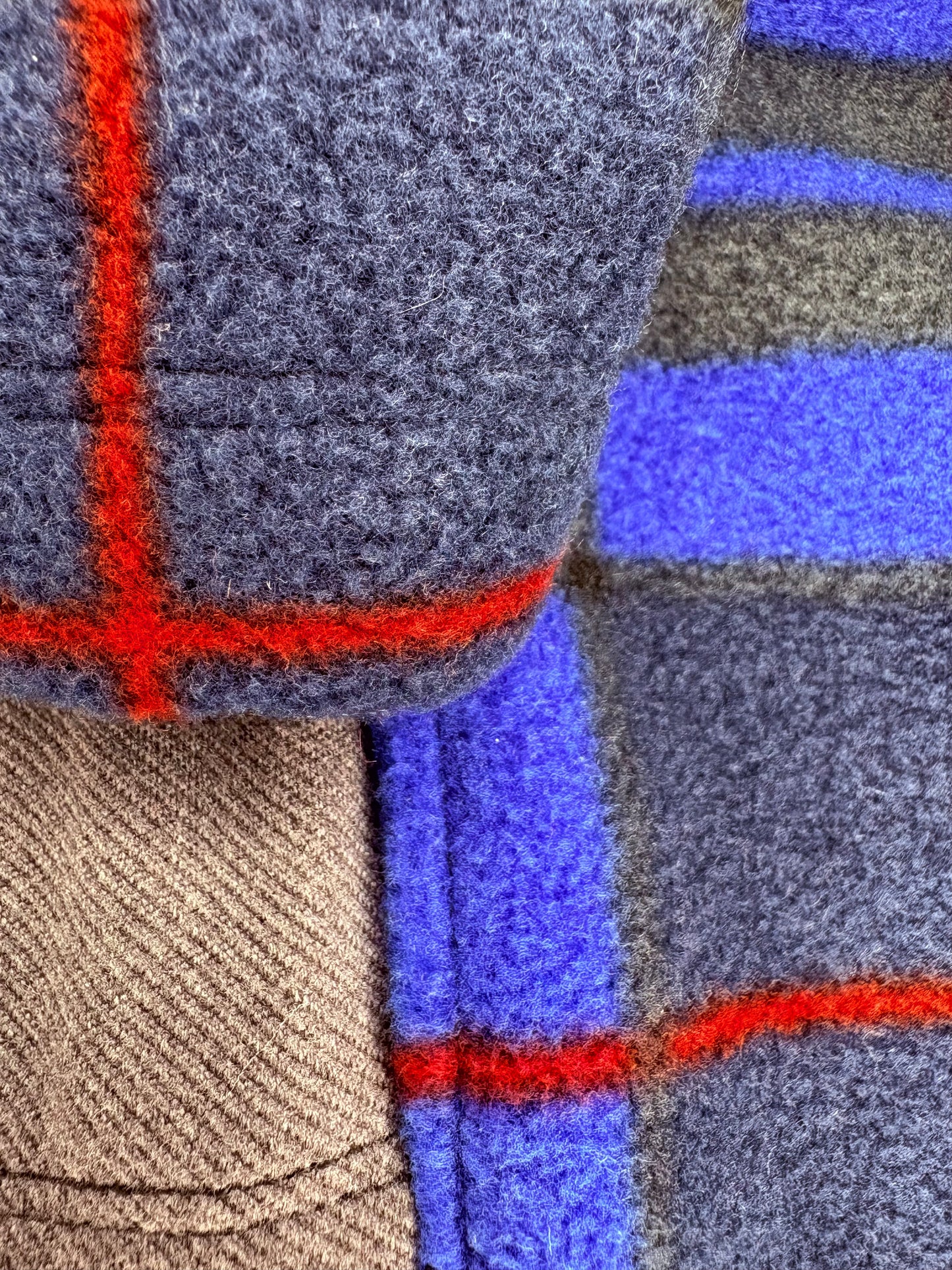 Fleece & Jersey Blend Jumper - Blue Plaid Tartan Mix