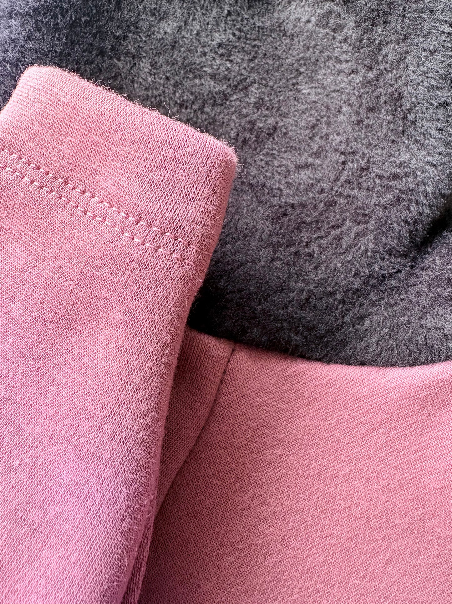 Fleece Lined Sweatshirt Jumper - Pink & Black