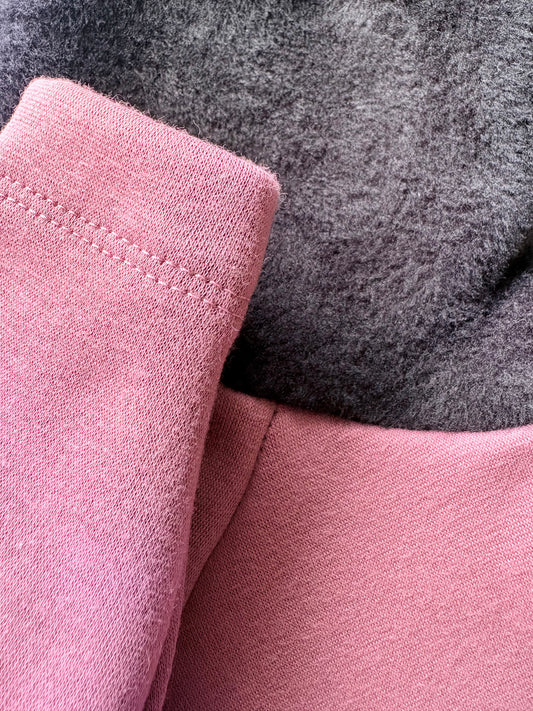 Fleece Lined Sweatshirt Jumper - Pink & Black