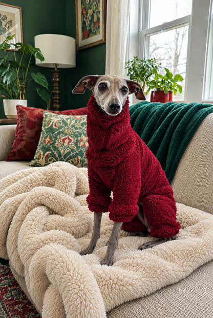 Cuddle Fur Fleece Suit - Burgundy