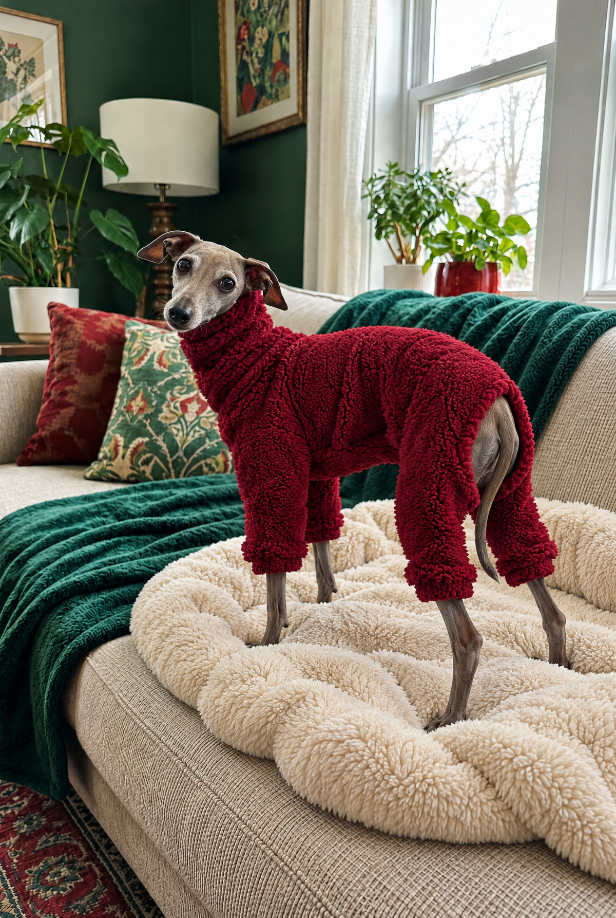 Cuddle Fur Fleece Suit - Burgundy