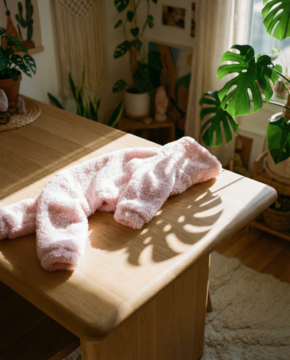 Cuddle Fur Fleece Suit - Baby Pink