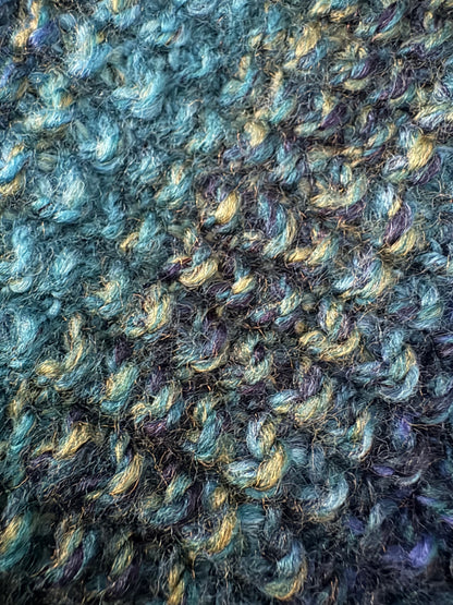 Knitted Coat - Button Up - Peacock Blue