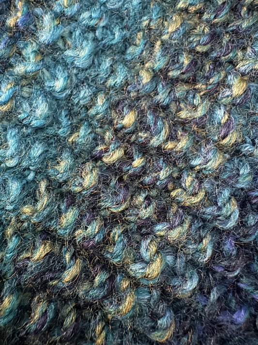 Knitted Coat - Button Up - Peacock Blue