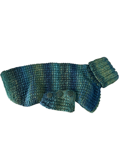 Knitted Coat - Button Up - Peacock Blue