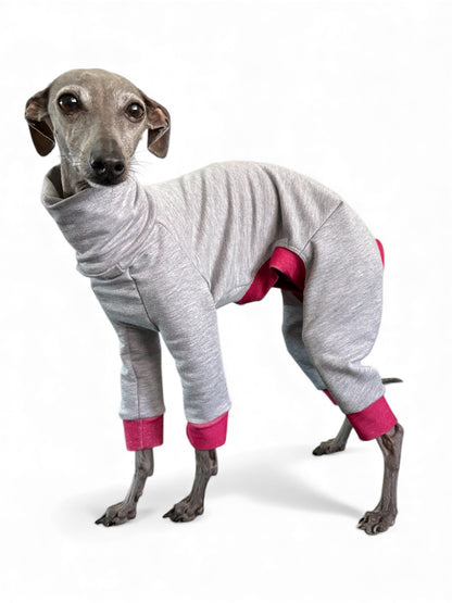 Sweatshirt Suit- Marl Grey & Pink