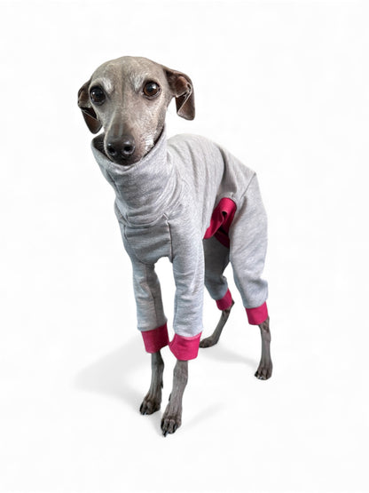 Sweatshirt Suit- Marl Grey & Pink