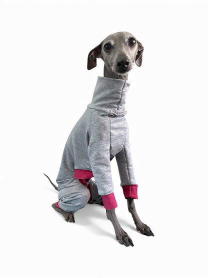 Sweatshirt Suit- Marl Grey & Pink