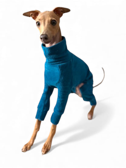 Jumbo Cord Jersey Suit - Petrol Blue