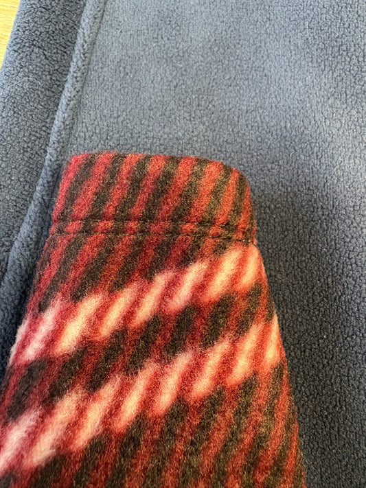 Ultra-Stretch Fleece Jumper - Burgundy Tartan & Navy