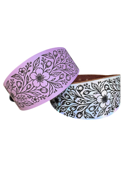 Leather Collar - Country Garden