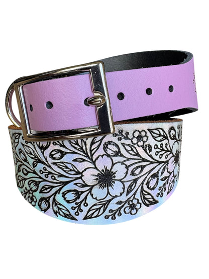 Leather Collar - Country Garden