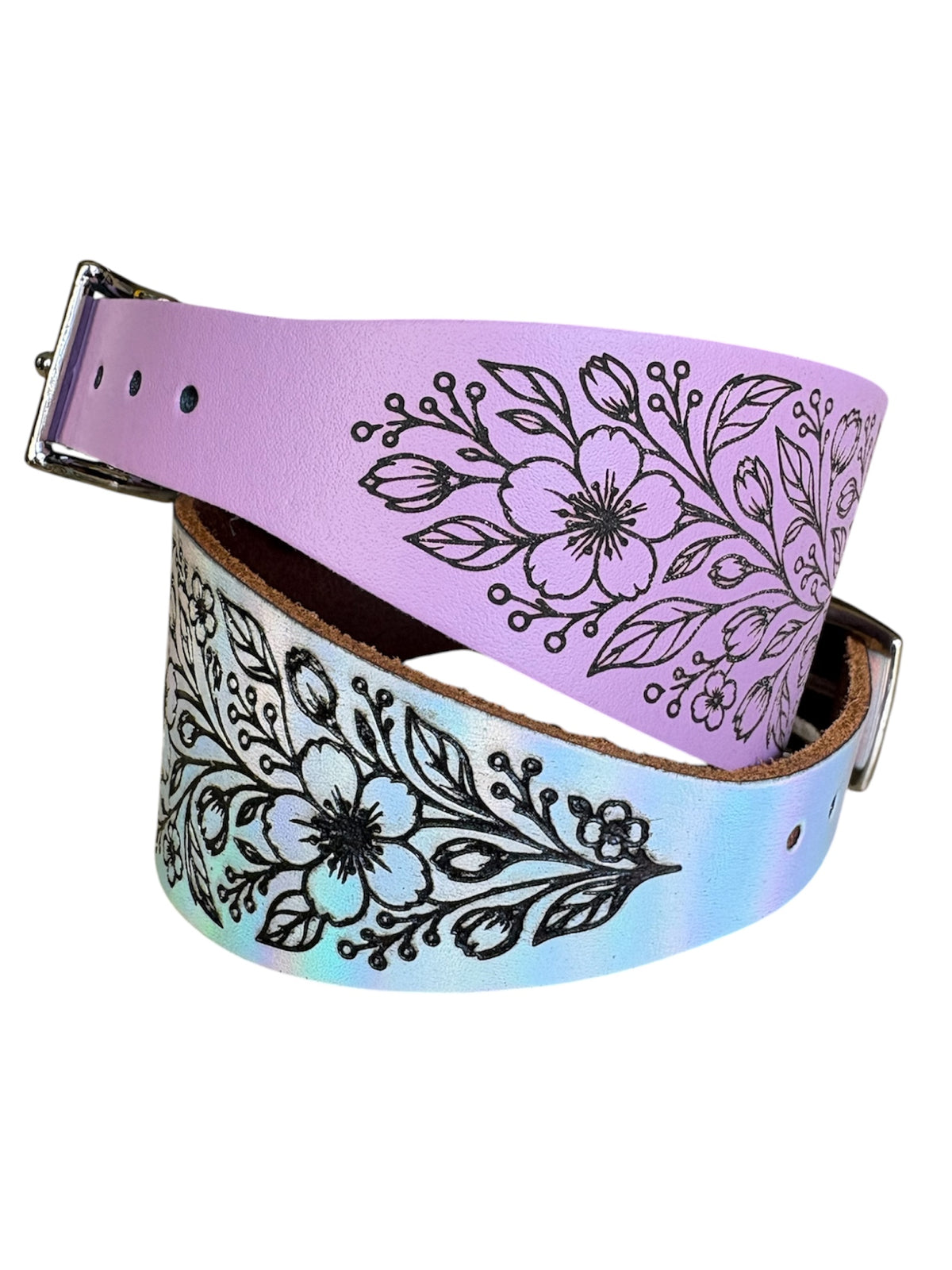 Leather Collar - Country Garden