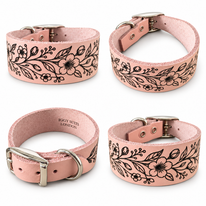 Leather Collar - Country Garden
