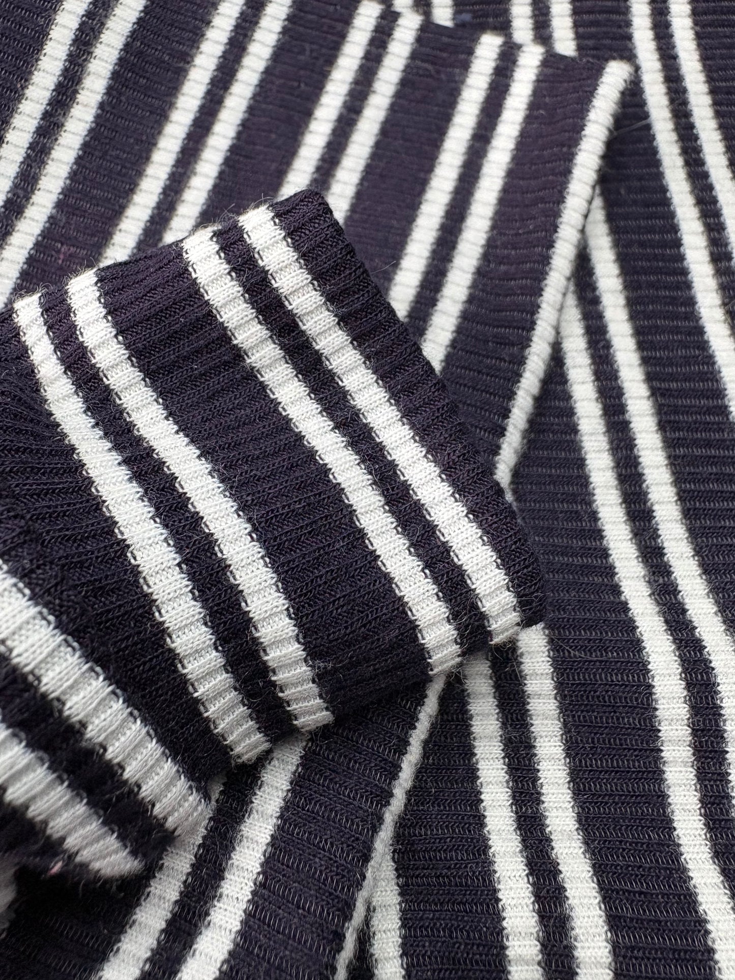 Ribbed Jersey Suit - Black & White