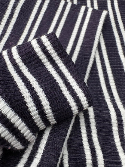 Ribbed Jersey Suit - Black & White