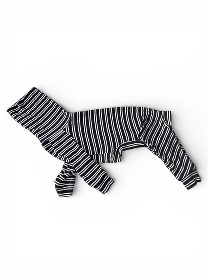 Ribbed Jersey Suit - Black & White