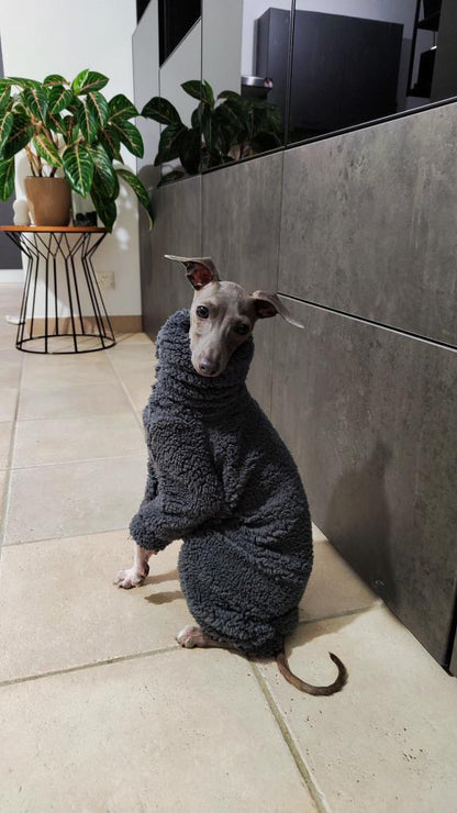 Cuddle Fur Fleece Suit - Dark Grey