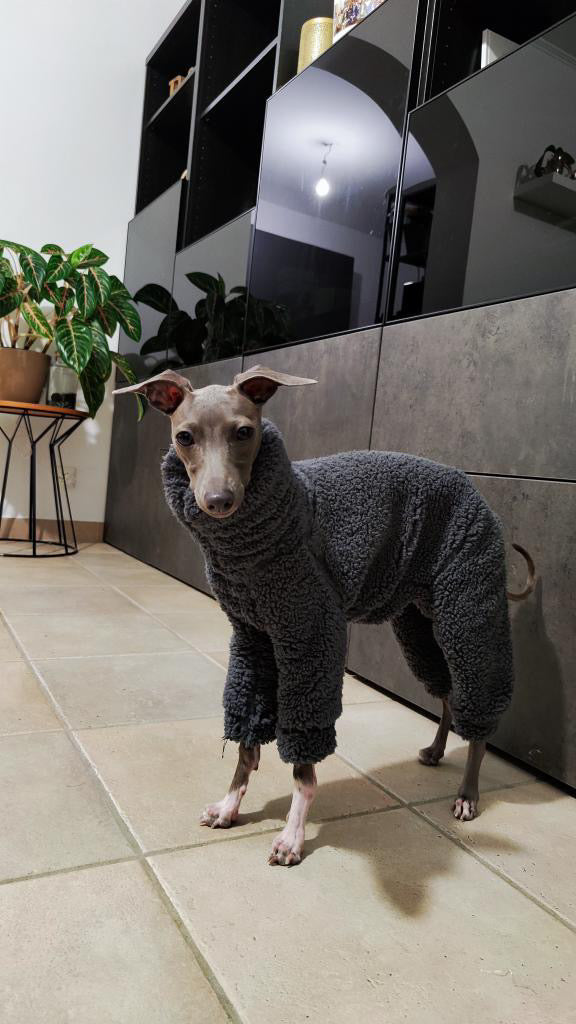 Cuddle Fur Fleece Suit - Dark Grey