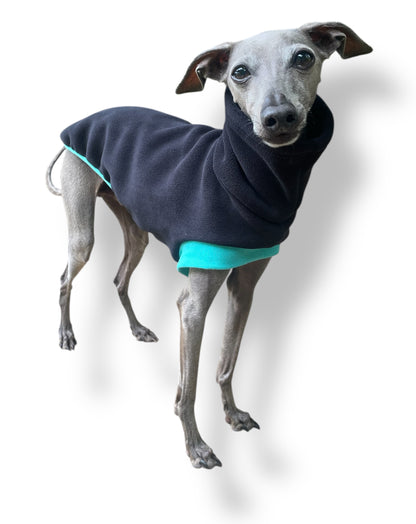 Open-Leg Fleece Vest - Black & Aqua