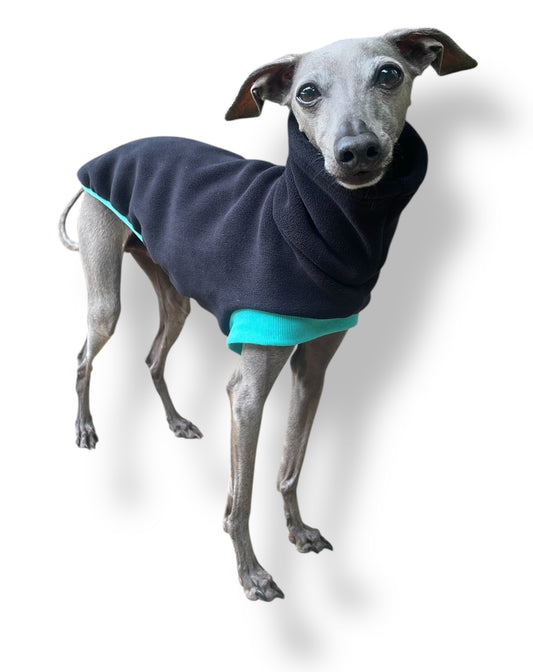 Open-Leg Fleece Vest - Black & Aqua