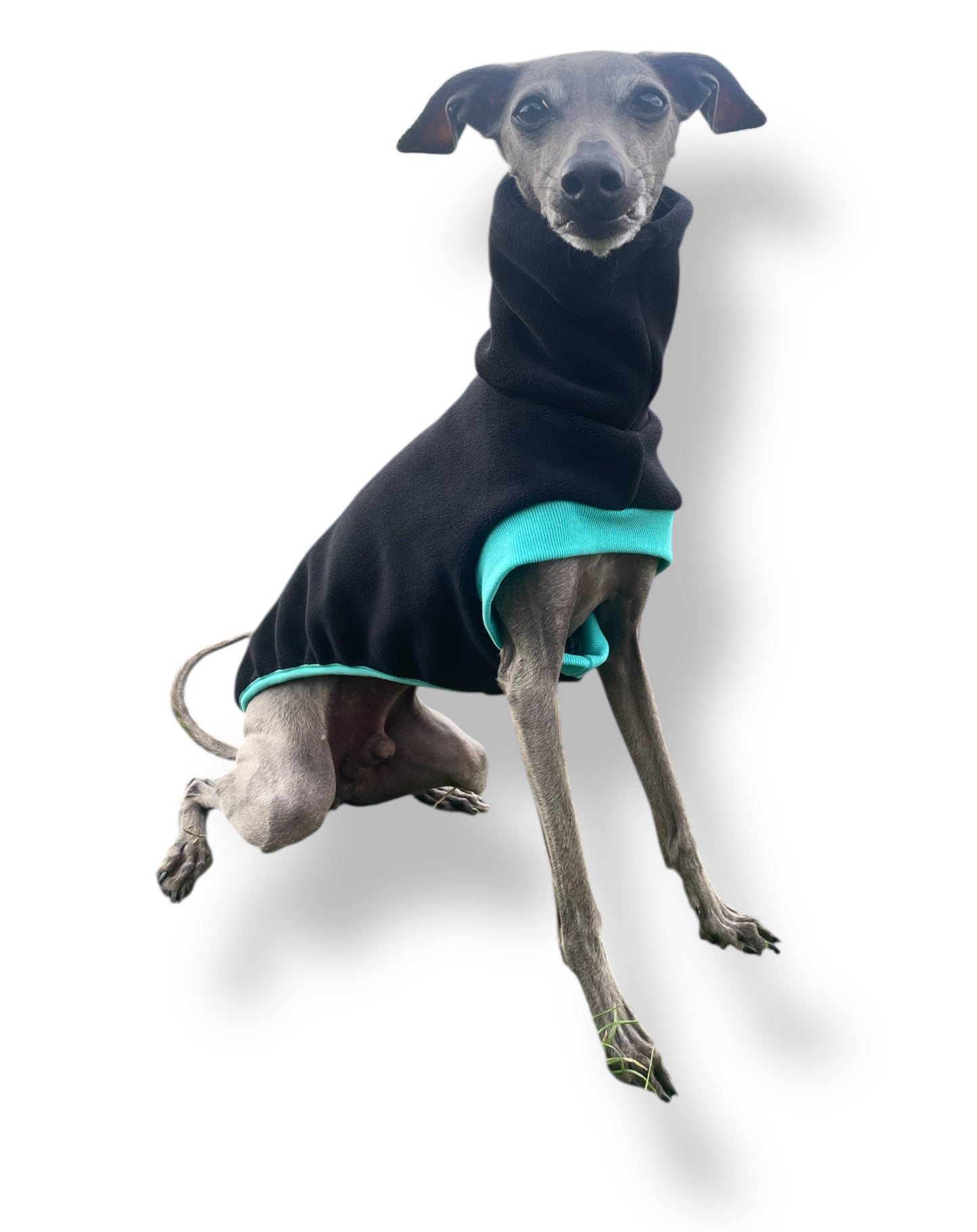 Open-Leg Fleece Vest - Black & Aqua