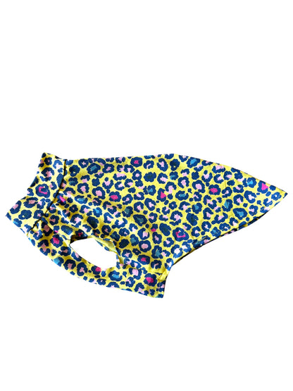 Jersey Vest - Yellow Leopard Print