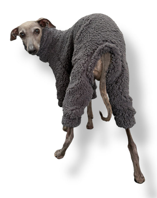Cuddle Fur Fleece Suit - Dark Grey