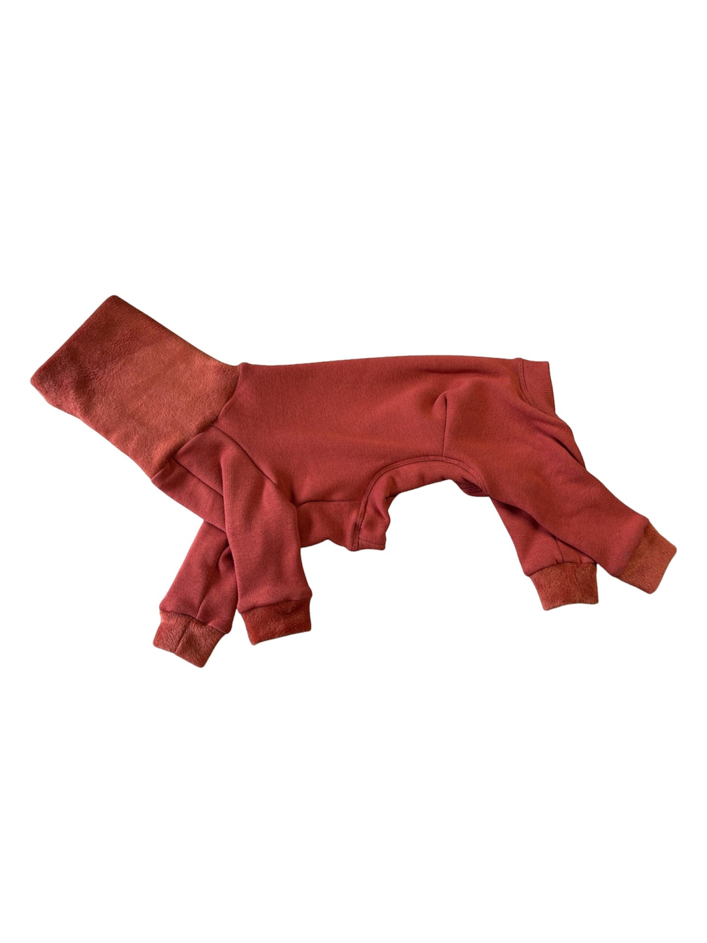 Fleece Lined Sweatshirt Suit - Rust Orange