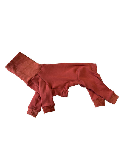 Fleece Lined Sweatshirt Suit - Rust Orange