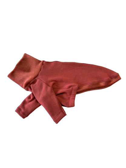 Fleece Lined Sweatshirt Jumper - Rust Orange
