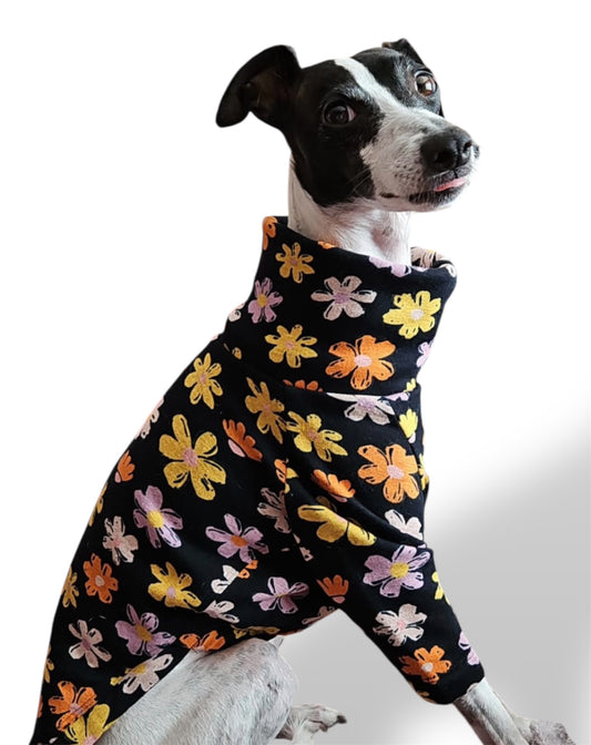 Fleece Lined Sweatshirt Jumper - Flower Power