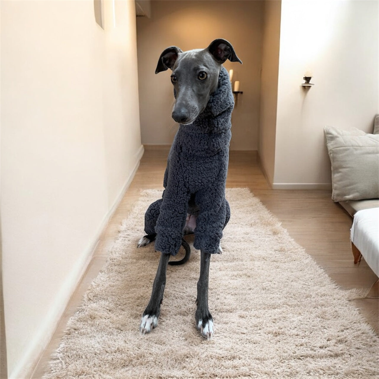 Cuddle Fur Fleece Suit - Dark Grey