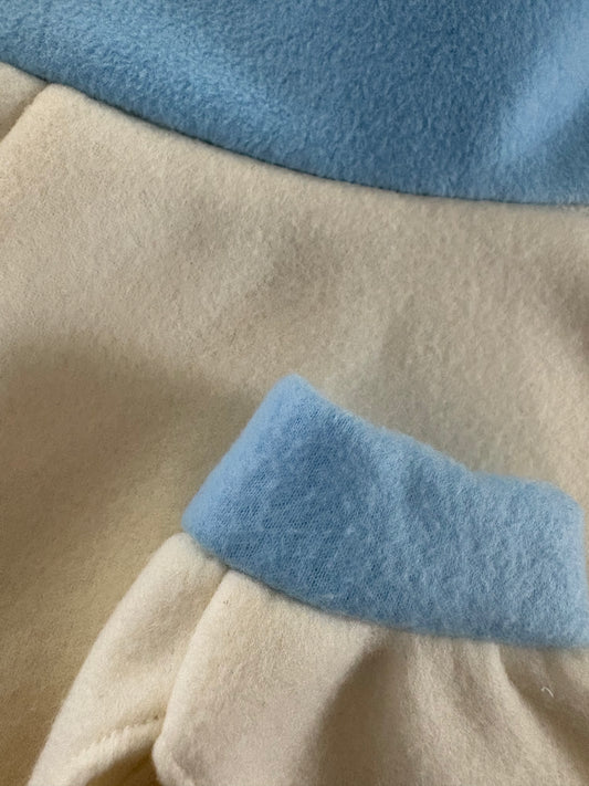 Fleece Vest - Baby Blue & White