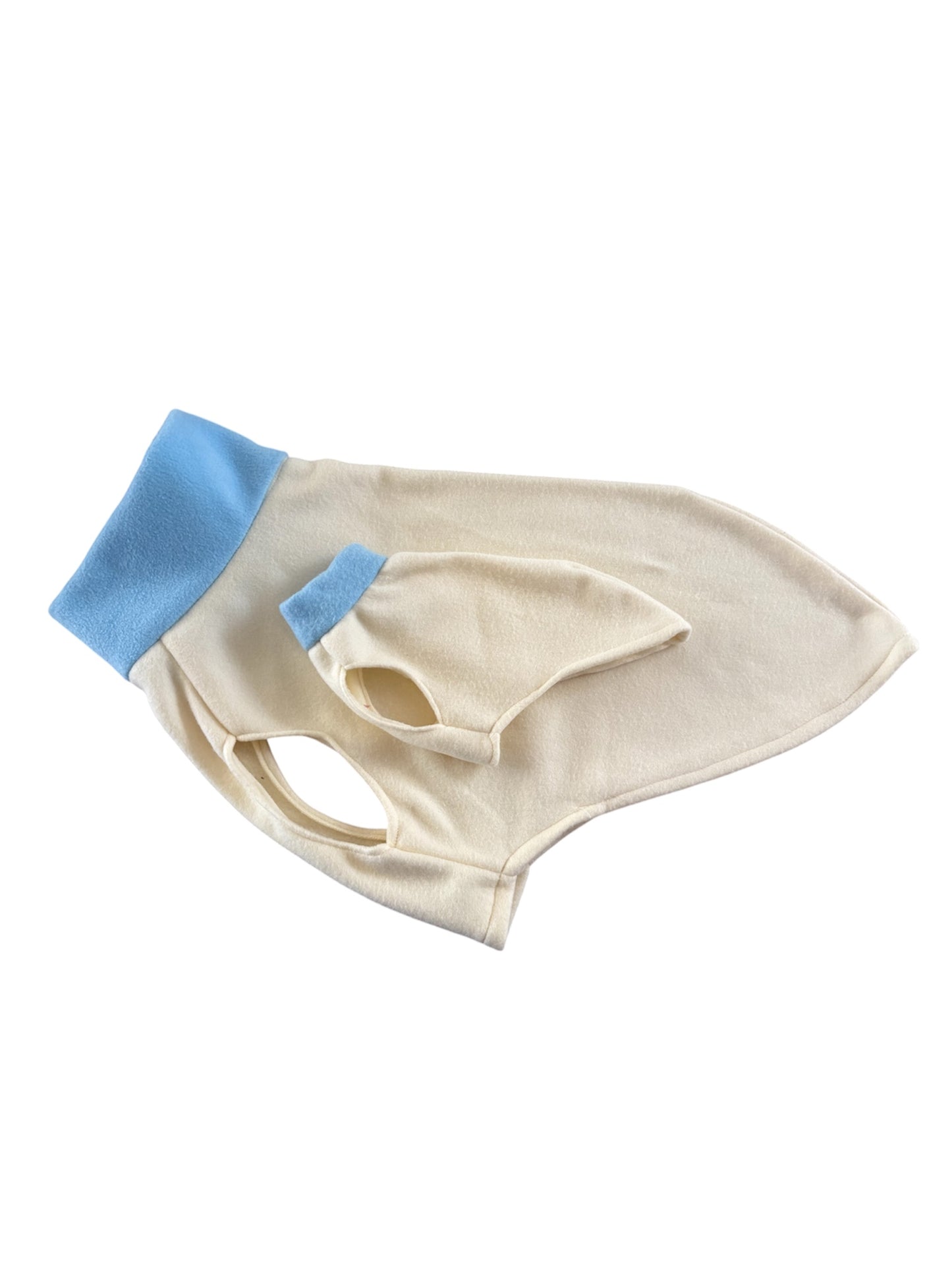 Fleece Vest - Baby Blue & White