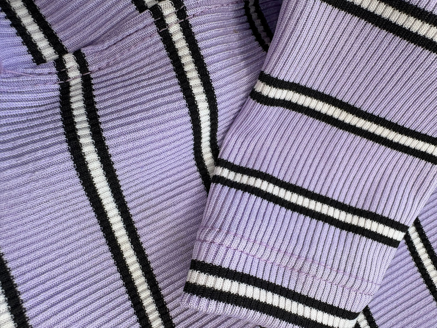 Ribbed Jersey T-Shirt - Lilac Stripe