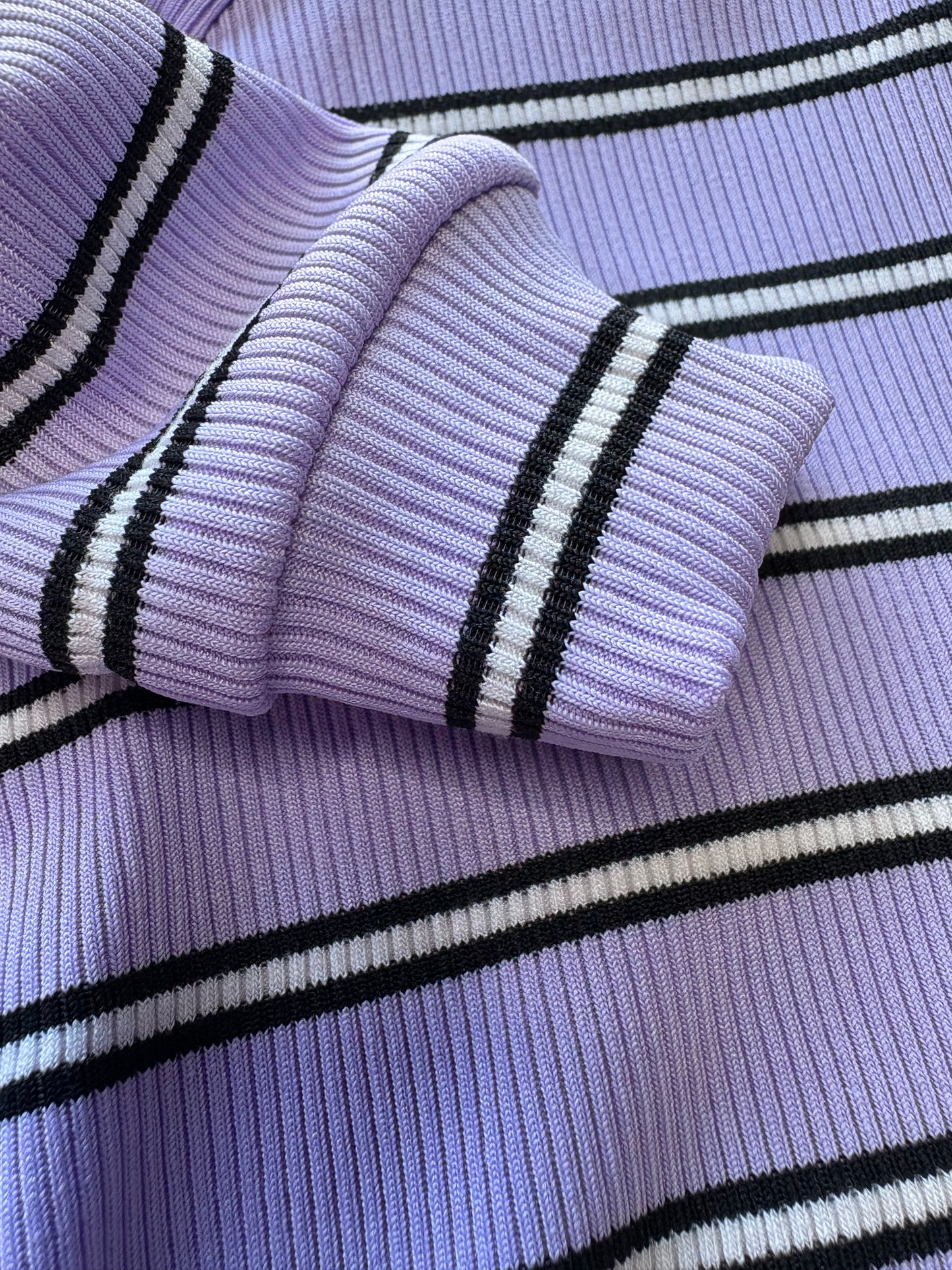 Ribbed Jersey Suit - Lilac Stripe