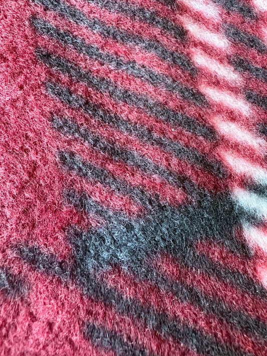 Fleece Vest - Burgundy Tartan