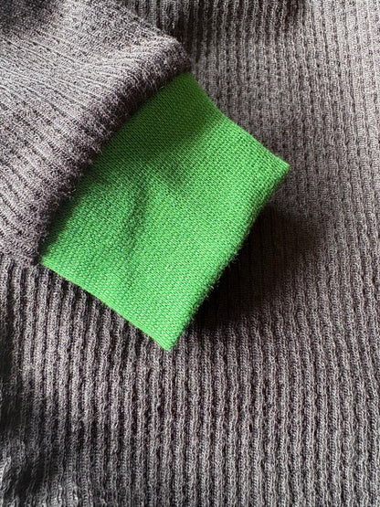 Ribbed Jersey Suit - Black & Green