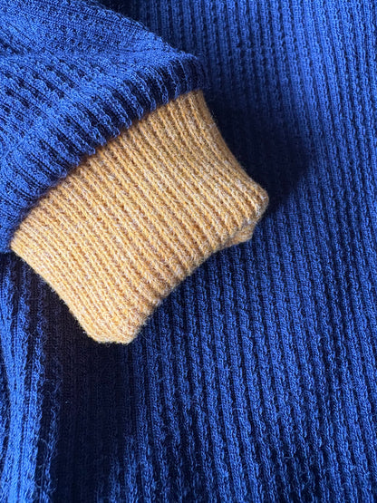 Ribbed Jersey Suit - Blue & Yellow