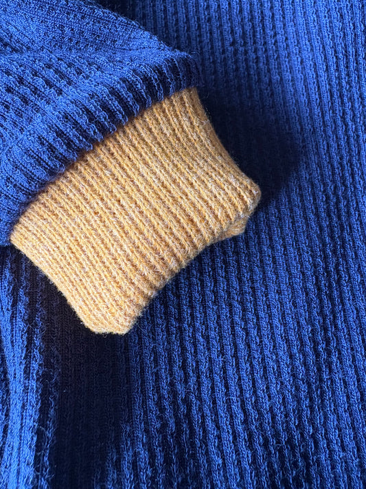 Ribbed Jersey Suit - Blue & Yellow